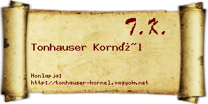 Tonhauser Kornél névjegykártya