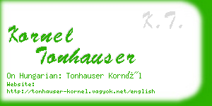 kornel tonhauser business card